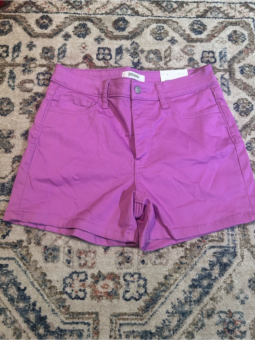 Zenana Outfitters Bright Magenta Denim Shorts